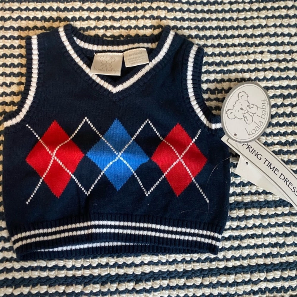 NWT I KOALA BABY argyle vest